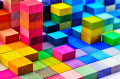 Blocs de bois multicolores empilés