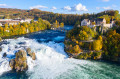 Vue aérienne des chutes du Rhin