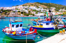 Village de pêcheurs, Île de Leros, Grèce
