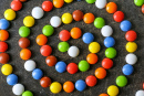 Spirale de bonbons colorés