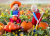 Enfants dans une ferme le jour de Thanksgiving