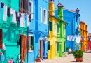Vieilles maisons colorées, île de Burano, Italie