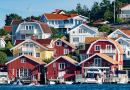 Façades colorées des maisons d’été à Bovallstrand