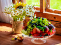 Fruits sur une table en bois