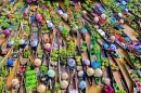 Marché flottant en Indonésie