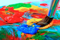 Peintures mixtes sur la palette