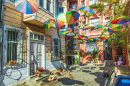 Une rue avec des parapluies, Istanbul