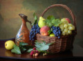 Nature morte aux fruits et pichet de vin