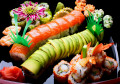 Rouleaux de sushi servis