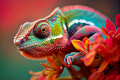 Caméléon sur une fleur