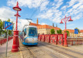 Tramway sur le pont sur l’Oder