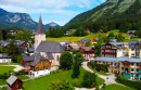 Vue aérienne du village d’Altaussee, Autriche