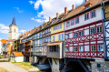 Célèbre Kramerbridge à Erfurt, Allemagne