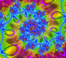 Symphonie colorée de spirale fractale