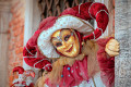 Masque de bouffon de cour au carnaval de Venise, Italie