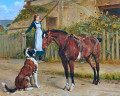 Chien gardant un cheval