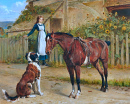 Chien gardant un cheval