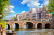 Rivière Amstel, maisons et pont, Amsterdam