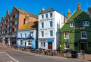 Vieux bâtiments sur Poole Quay, Dorset, Angleterre