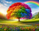 Colorful tree & Rainbow