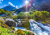 Cascade dans le parc national du glacier Jostedal