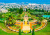 Vue aérienne des jardins Bahai à Haïfa, Israël