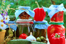 Assortiment de conserves de légumes maison