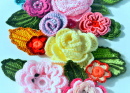 Crochet Fleurs Et Feuilles Gros Plan