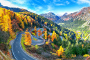 Vue du col de Maloja en automne, Suisse