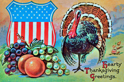 Carte postale vintage de Thanksgiving