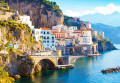 Vue matinale d’Amalfi, mer Méditerranée, Italie