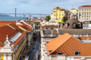 Horizon de Lisbonne et pont du 25 avril au Portugal.