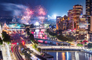 Feux d’artifice sur la rivière Yarra, ville de Melbourne