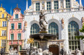 Fontaine de Neptune dans la vieille ville de Gdansk, Pologne