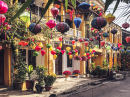 Lanternes en papier dans la rue de Hoi An, Vietnam