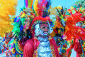 Participants au carnaval de Barranquilla, Colombie