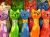 Figurines de chat colorées faites à la main