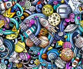 Dessin animé Doodles Espace