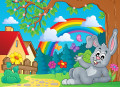 Lapin et arc-en-ciel