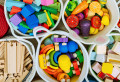 Paniers de rangement de jouets colorés