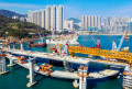 Cross Bay Link en construction, Hong Kong