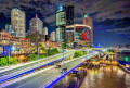 Riverside Expressway at Night, Brisbane, Australie