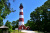 Le phare rouge et blanc d’Assateague, Virginie, États-Unis