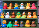Canards en caoutchouc dans un magasin, Brighton, East Sussex, Royaume-Uni