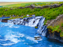 Cascades de Barnafoss et Hraunfossar, Islande