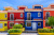 Maisons aux couleurs vives en République dominicaine