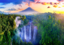 Cascade Tumpak Sewu au lever du soleil, Indonésie