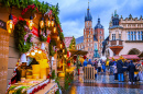 Marché de Noël de Rynek, Cracovie, Pologne