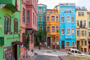 Maisons colorées à Balat, Istanbul, Turquie