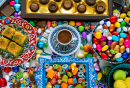 Café turc et desserts ottomans traditionnels